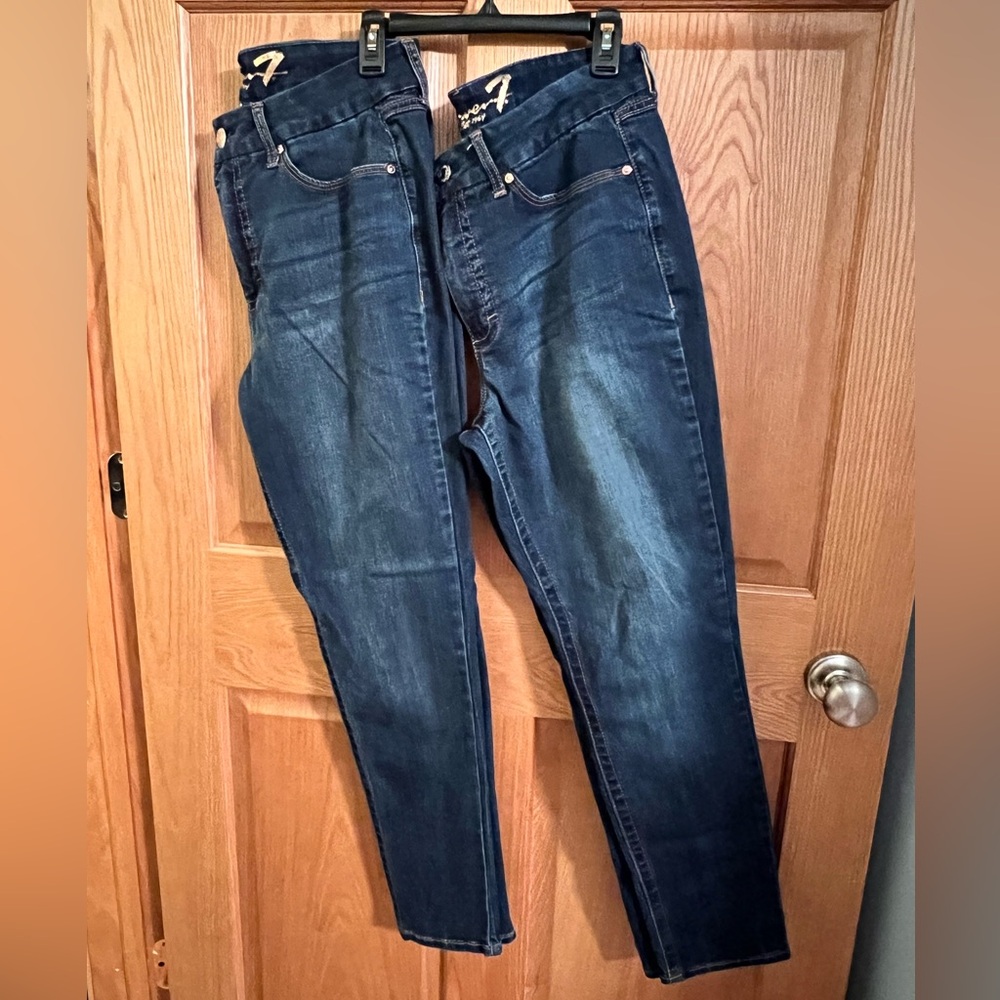 2 pair of Seven 7, Tummyless High Rise Skinny Jeans.  Size 14